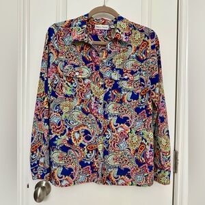 Rebecca Malone Paisley Button-Up Blouse